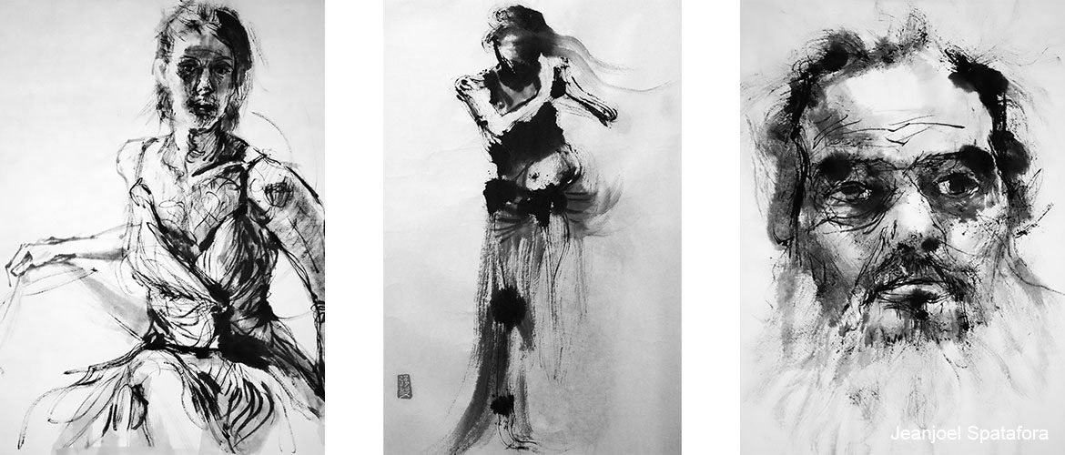 Grace Lin_Chinese Brush Techniques class at Fontbonne University 
Students' Work by Jeanjoel Spatafora.