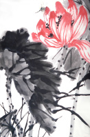 Artist Grace Lin_Chinese Painting_flower_lotus_dragonfly_2