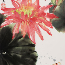 Artist Grace Lin_Chinese Painting_flower_water lily_koi