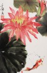 Artist Grace Lin_Chinese Painting_flower_water lily_koi