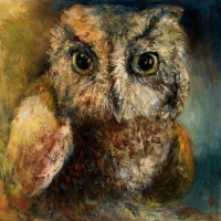 bird_owl_oil painting_Grace Lin