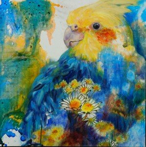 Grace-Lin_Oil-Painting_Bird_Cockatiel    